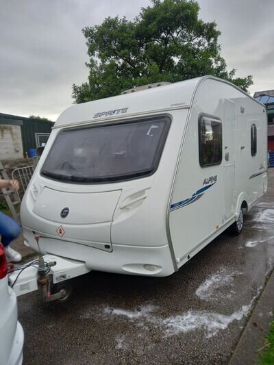 Swift Sprite Alpine 4 Berth Caravan Fixed Bed 2008 with air awning