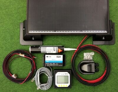 100 WATT MOTORHOME SOLAR PANEL KIT + DUAL BATTERY LCD display Regulator 100w RV