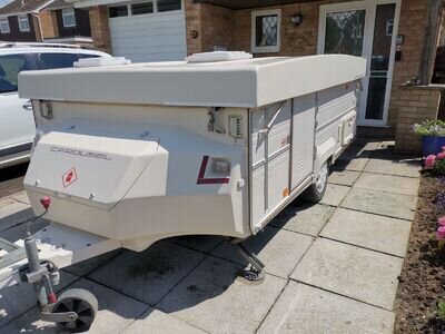 CARAVAN: GOBUR CAROUSEL SLIMLINE FOLDING CARAVAN with integral toilet.