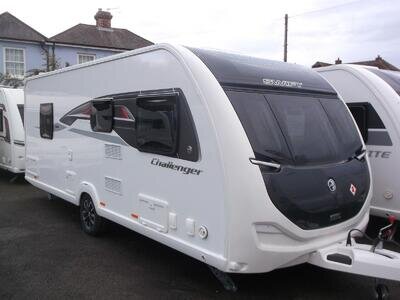 2024 Swift Challenger 560 SE 4 berth fixed island bed centre washroom layout.