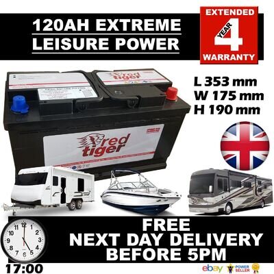 12V 120ah DEEP CYCLE LEISURE Battery, CARAVAN, MOTORHOME, BOAT Sealed for life £