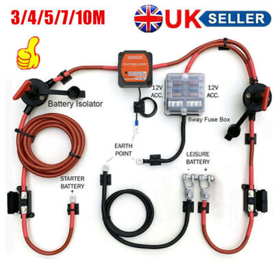 Leisure Battery Split Charge Relay Kit 12V 140A VSR For Camper Van Boat UK Stock