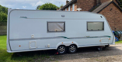 Bessacarr Cameo 550GL Twin Axle Tourer 2004 Caravan with Awning & Accessories.