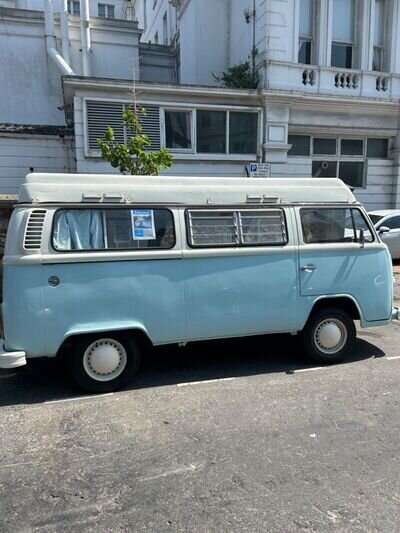 1975 VW T2 Bay window camper LHD Petrol 4 berth 4 seat belts California Shell