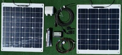 100 WATT Dual battery SOLAR PANEL full kit CAMPER MOTORHOME BONGO 100W t25 t4 t5