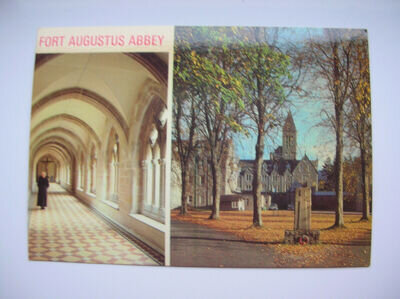 Fort Augustus Abbey postcard – Cloisters, Famous School etc. (Jarrold)