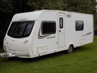 Lunar Quasar 544 2013 4 berth fixed bed caravan , motor mover , awning , CRIS