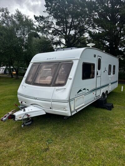 Swift Conqueror 645 Lux 4 Berth Twin Axle , fixed island bed Touring Caravan