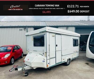 2000 CARAVAN TOWING VAN GOBUR CAROUSEL FOLD OUT CARAVAN VERY RARE 2 BERTH DINETT