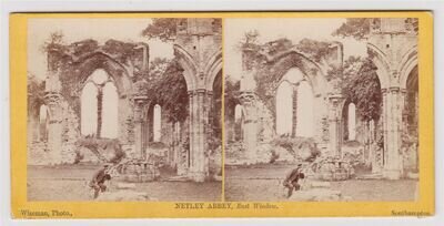 Hampshire stereoview-Netley Abbey and the East Window