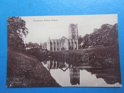 Old Postcard of Fountains Abbey, Ripon.