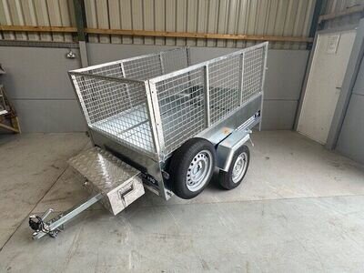 Brand New 6x4 Trailer with 3 piece cage kit-Alloy Box-Spare fitted- NEW TRAILER