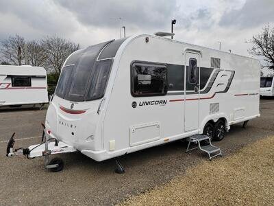 2015 BAILEY UNICORN CARTAGENA 2015 4 BERTH FIXED ISLAND BED CARAVAN WITH FITTED