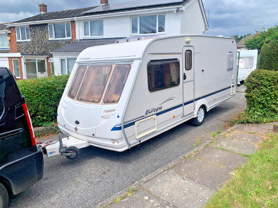 FIXED BED CARAVAN STERLING EUROPA 490 ..END DOUBLE BEDROOM NICE CARAVAN