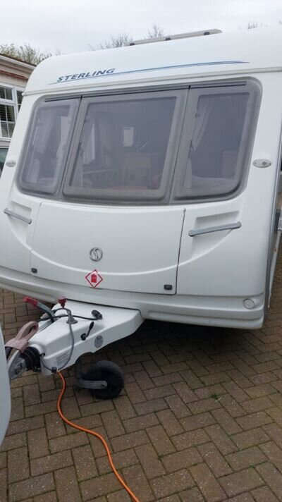 2007 Sterling Europa 540 Caravan 6 berth. Fixed bunk beds. Extra rear entry door