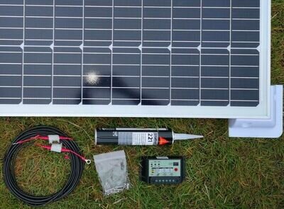 50 WATT MOTORHOME CAMPER VAN DIY SOLAR PANEL KIT DUAL BATTERY LED display 50w