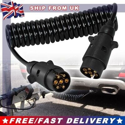 3M Trailer Light Board Extension Lead Cable 7 Pin Plug Socket Towing Wire Truck