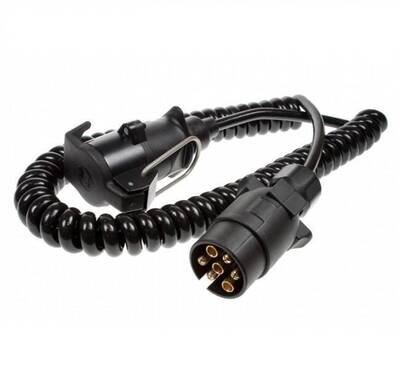 7 PIN TOWING ELECTRICS CURLY COIL PLUG & SOCKET EXTENSION CABLE 12N TYPE 2.5M
