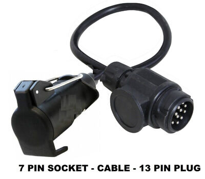 Trailer Convertor 13 pin Plug - extension cable - 7 pin socket Adapter Converter