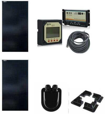 200 WATT Dual battery MOTORHOME RV SOLAR PANEL KIT + LCD display Regulator 200w