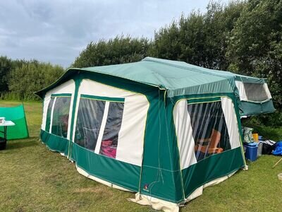 Pennine pathfinder folding camper 2002 trailer tent with awning (sleeps 6)