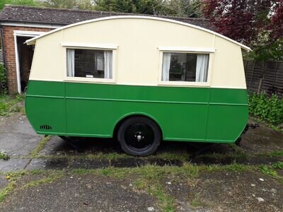 VINTAGE CARAVAN - HISTORIC 1936 3 BERTH MODEL 50 ECCLES - 11ft 6 inches + Hitch