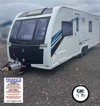 2017 LUNAR DELTA RI 4 BERTH TWIN AXLE FIXED TRANSVERSE ISLAND BED CARAVAN