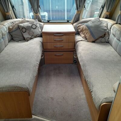 Swift Conquerer 645 lux twin axle touring caravan for sale fixed island bed