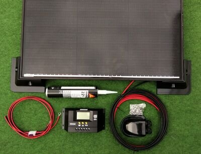 100 WATT MOTORHOME SOLAR PANEL & FULL FITTING KIT USB LCD display Regulator 100w
