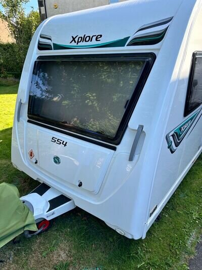 2016 Elddis Xplore 554se lightweight caravan with fixed transverse island bed