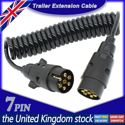 3M Towing Trailer Light Board Extension Cable Lead 7 Pin Plug Socket Cord Wiring