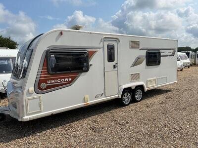 2014 Bailey Unicorn Barcelona Fixed bed end washroom caravan