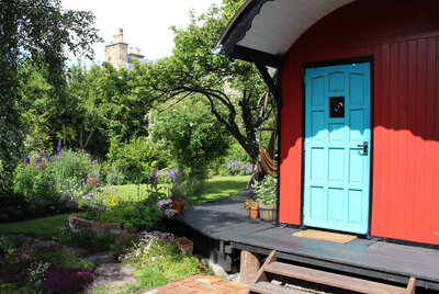 The Red Caravan, Unique Shepherd's Hut, Off Grid Living, Mobile home, Eco cabin