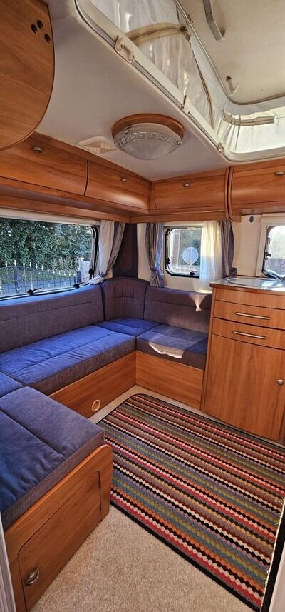 Eriba Troll 554 GT Touring Caravan, fixed french bed & U shaped lounge