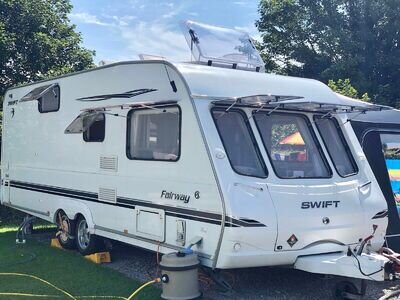 Swift Fairway 6 berth touring caravan for sale used with full awning. Motor move