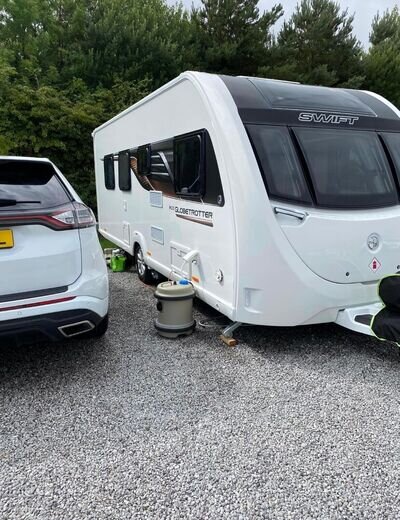 swift 4 berth caravan fixed bed