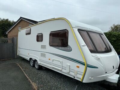 6 berth family caravan Abbey Aventura 340. Fixed bunks and large end bathroom