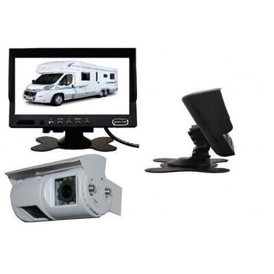 MOTORHOME VAN COLOUR DASH TWIN DOUBLE REVERSING REVERSE CAMERA KIT + 15M LOOM