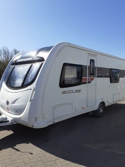 4 berth touring caravan. Sterling Eccles Ruby 2012. Fixed bed. Single Axel.