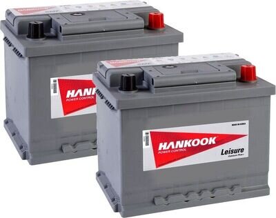 2x Hankook XV75 Leisure Batteries Dual Purpose 75Ah for Caravan, Boat, Motorhome