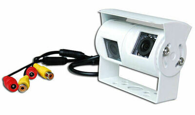 Twin White Rear View or Reversing Camera with night vision for Motorhomes RCA