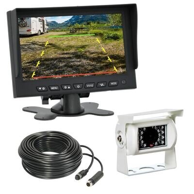 7" Motorhome Kit Rear View System Camera 20m Night Vision Distance Lines 120° 12 24V