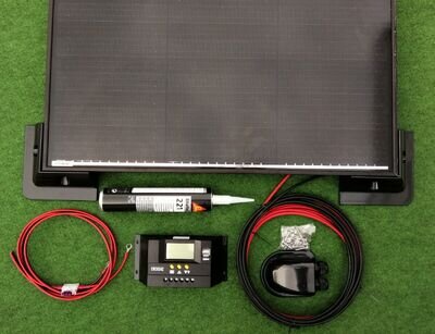 100 WATT MOTORHOME SOLAR PANEL & FULL FITTING KIT & LCD display Regulator 100w