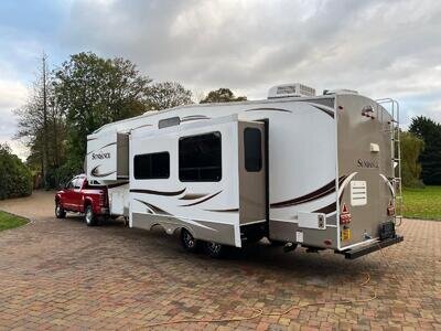 HEARTLAND SUNDANCE AMERICAN 5TH WHEEL RV TRAILER CARAVAN 2 SLIDE OUTS SLEEPS 7