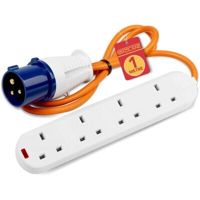 GADLANE Camping Extension Lead Electric Hookup Power Cable Plug Socket Caravan