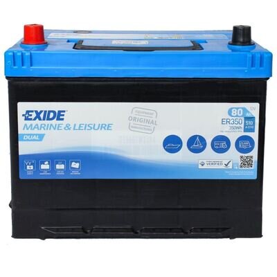 Exide ER350 12V FLA Battery 80Ah High Performance Battery for Demanding Appl