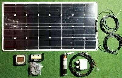 120 WATT flexi MOTORHOME SOLAR PANEL KIT DUAL BATTERY LCD display Regulator 120w