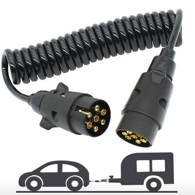 Trailer Truck Light Board Extension Cable Lead Plug Socket Towing Wire 3M 7Pin