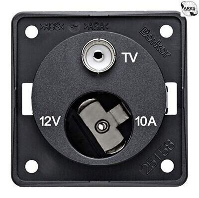 Berker 12V Cigar/Tv Point Black 21227A