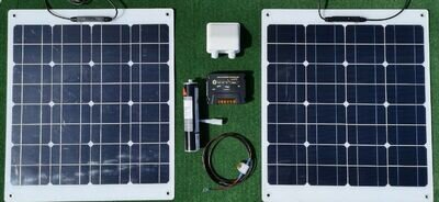 100 WATT MPPT semi flexi MOTORHOME SOLAR PANEL KIT USB controller 100w 2x50w